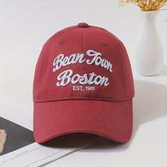 Boston Embroidery Vintage Baseball Cap Unisex Solid Outdoor Golf Sun Hat