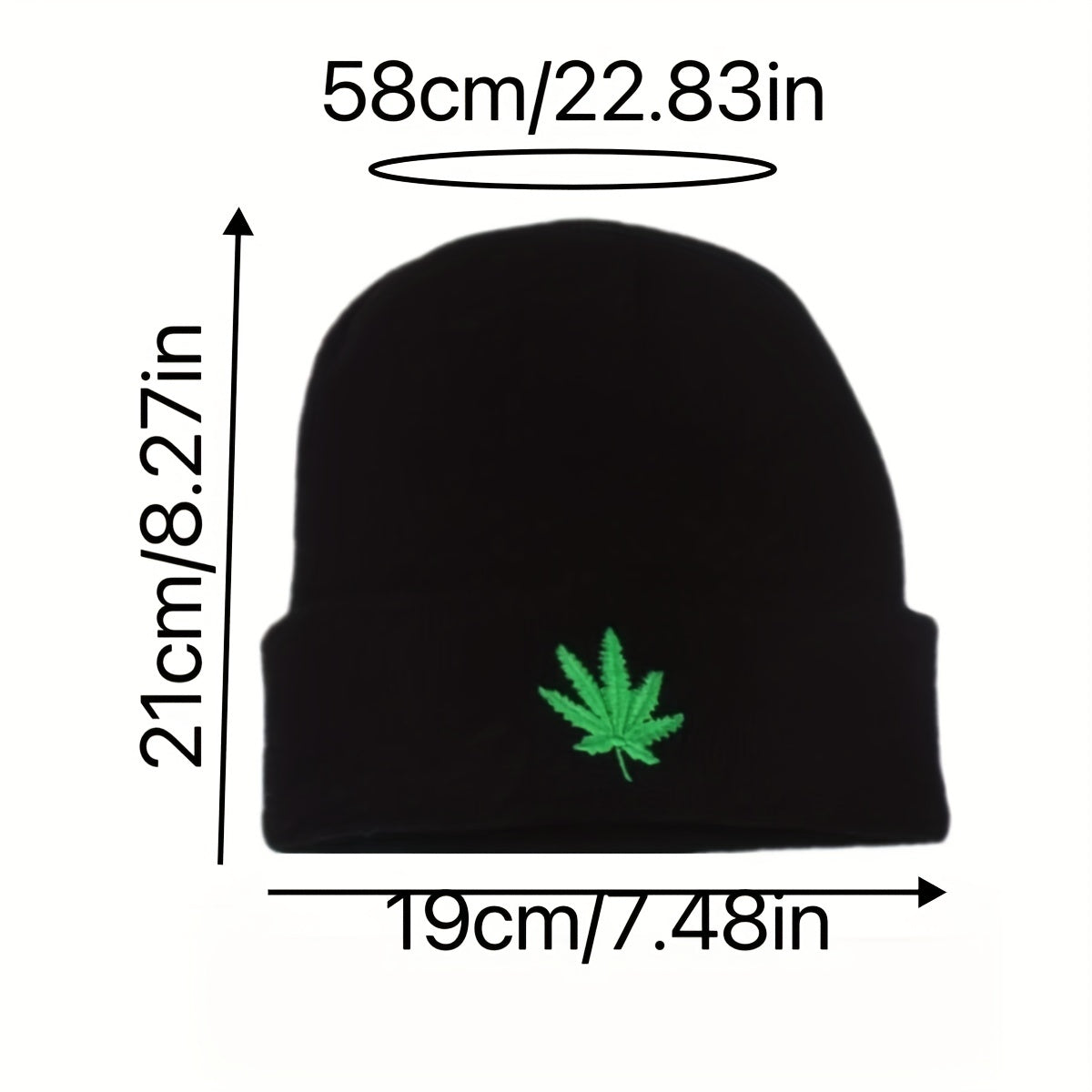 Leaf Embroidery Knitted Hat Hip Hop Sports Cap For Men Women Teens