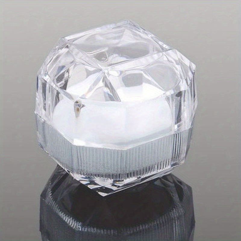 20 Pcs Plastic Ring Boxes Crystal Earrings Jewelry Storage Wedding Proposal