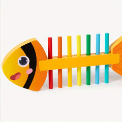 Wooden Fishbone Sorting Game Toy for Kids - Educational Puzzle
