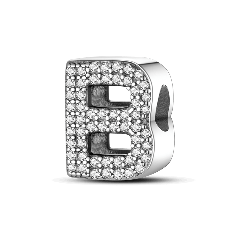 Letter LOVE Zircon Charm Bead Pendant for DIY Bracelet Ladies Jewelry Gift