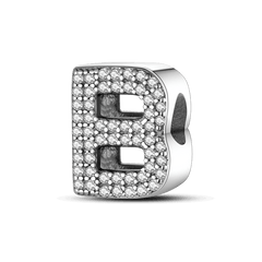 Letter LOVE Zircon Charm Bead Pendant for DIY Bracelet Ladies Jewelry Gift