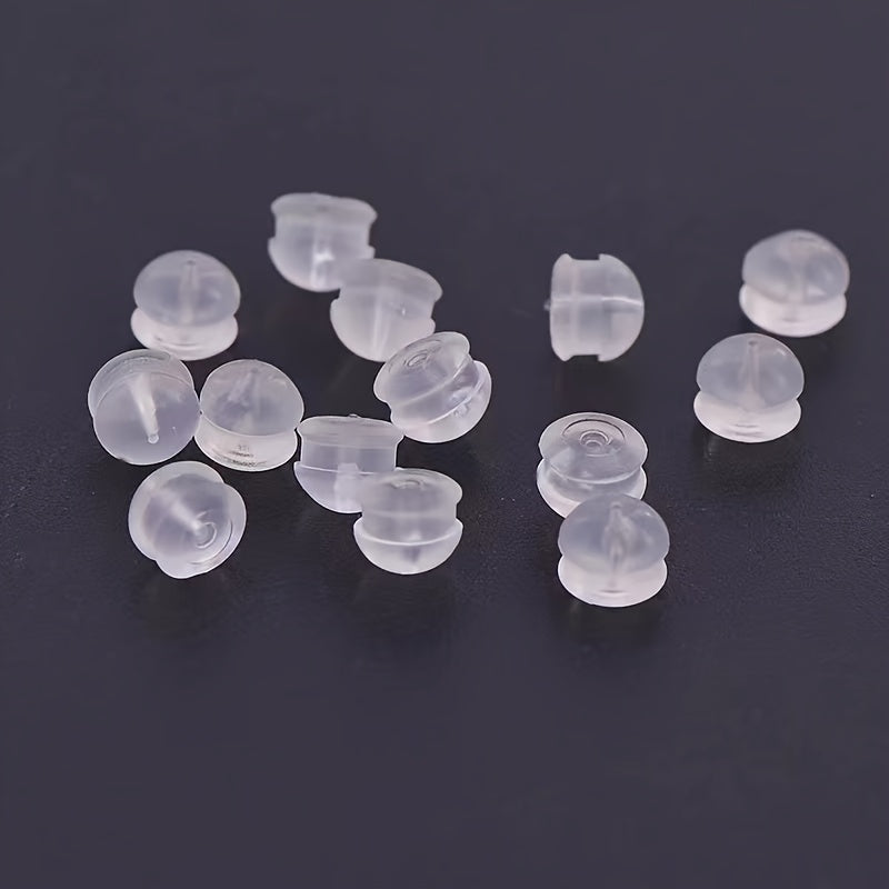 50pcs Clear Silicone Hamburger Earplugs for Jewelry Supplies
