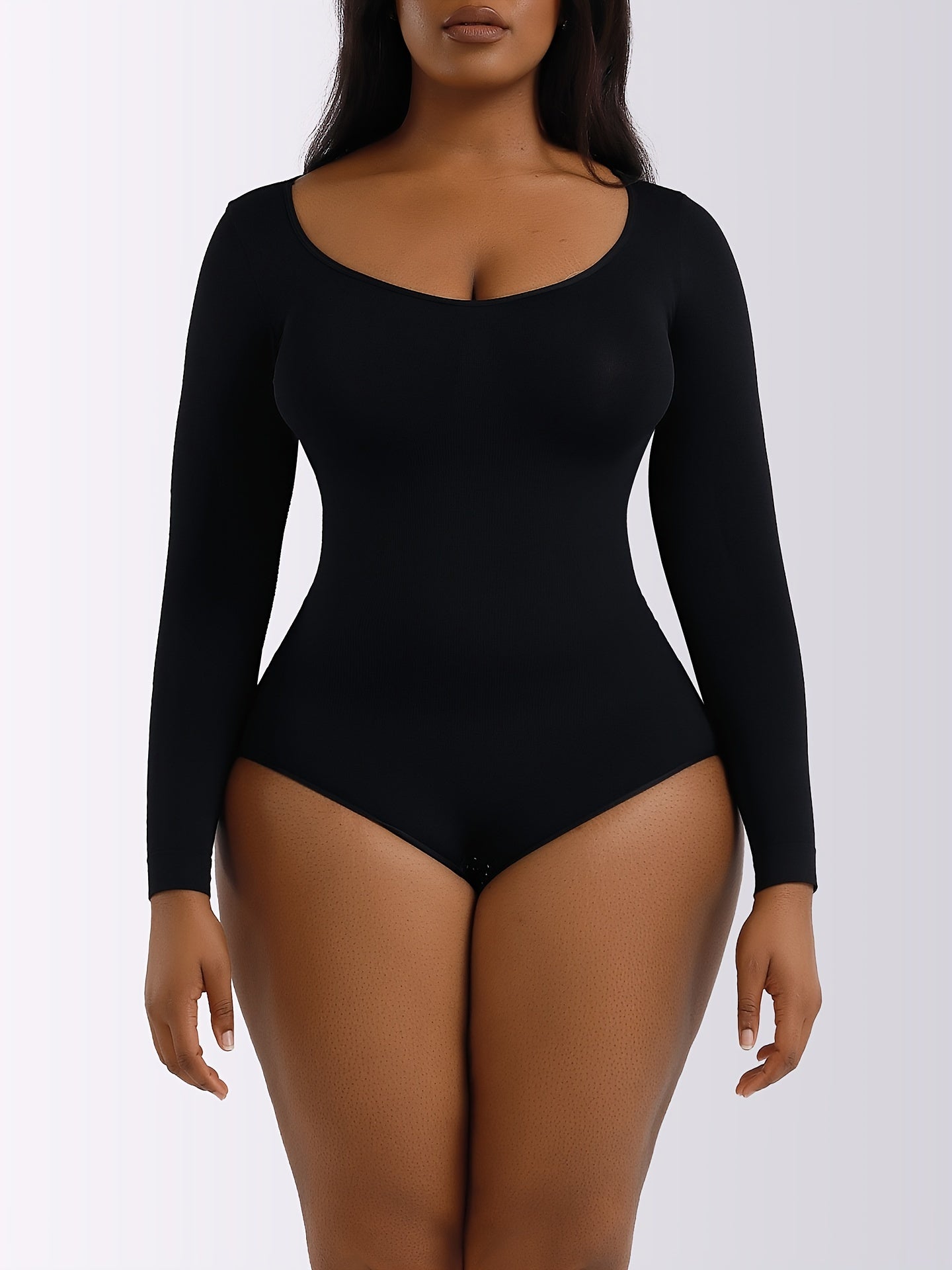 Sexy Scoop Neck Long Sleeve Bodysuit