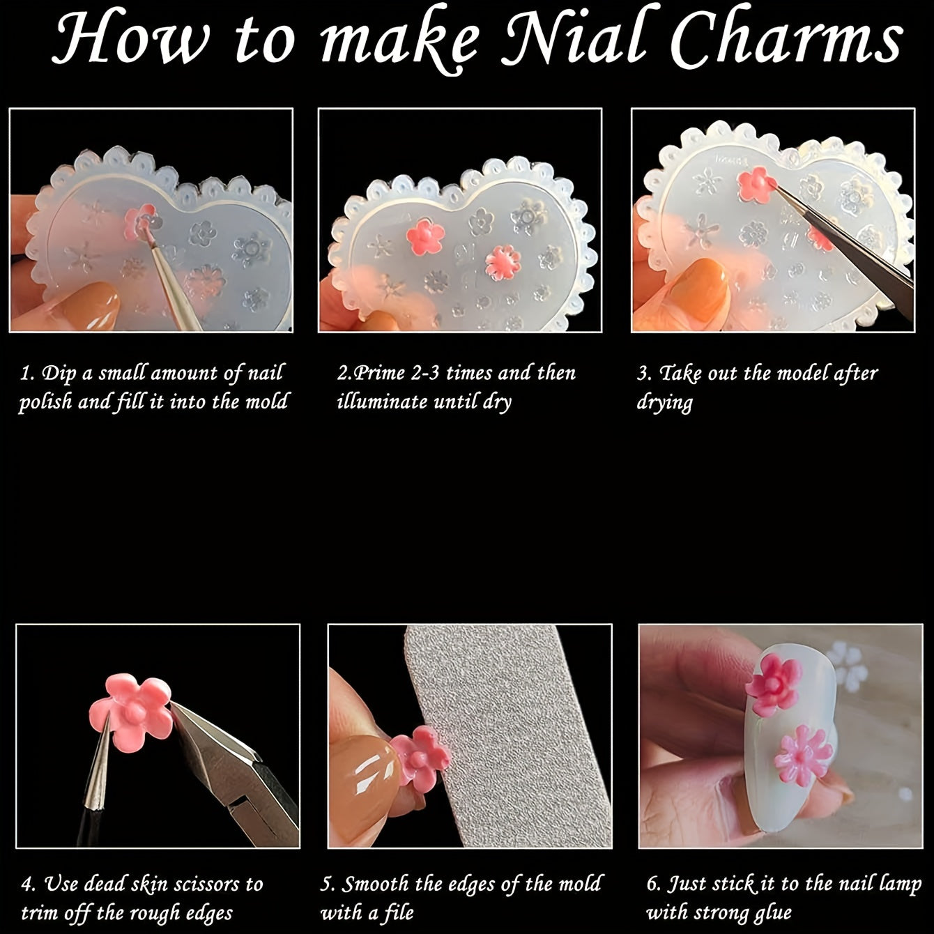 3D Boho Retro Frame Silicone Nail Art Mold DIY Templates