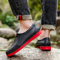 Men's Low Top Slip On Rain Boots Waterproof Casual Shoes