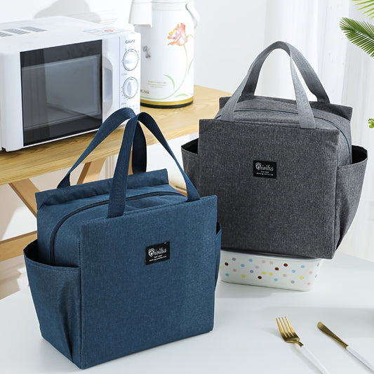 Minimalist Insulated Storage Handbag Solid Versatile Bento Bag