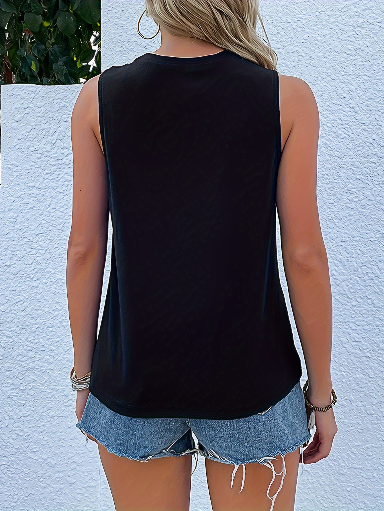 Christmas Print Tank Top Sleeveless Slim Fitted Pullover Top