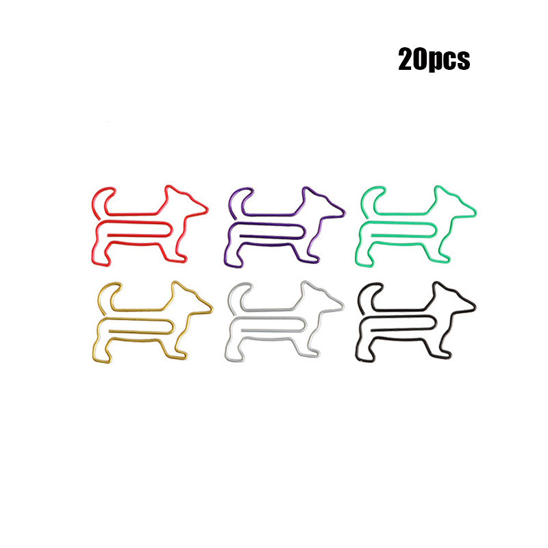 20pcs Cat Shaped Paper Clips for School & Office Supplies