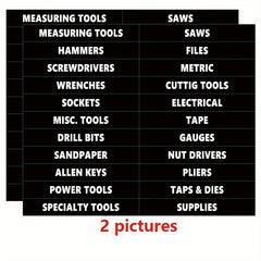 44pcs Waterproof Toolbox Organization Label Sticker PVC Sticker 10