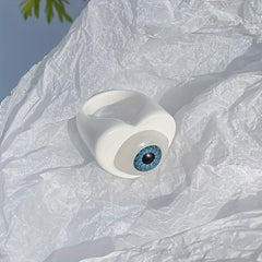 3pcs Gothic Punk Resin Acrylic Ring Evil Eyes Hearts Candy Lucky Eye Jewelry