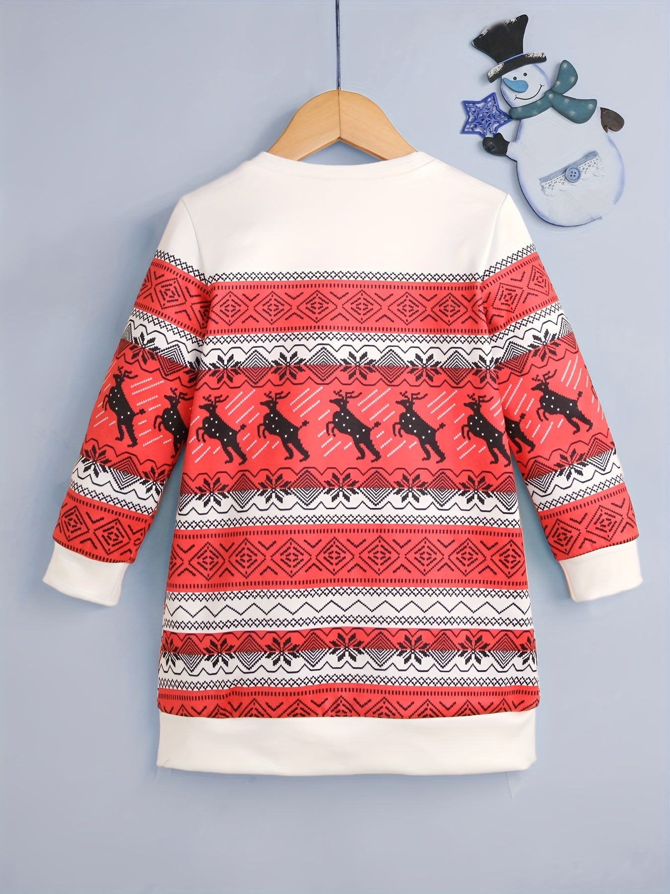 Girls' Christmas Fleece Longline Sweatshirt for Autumn & Winter