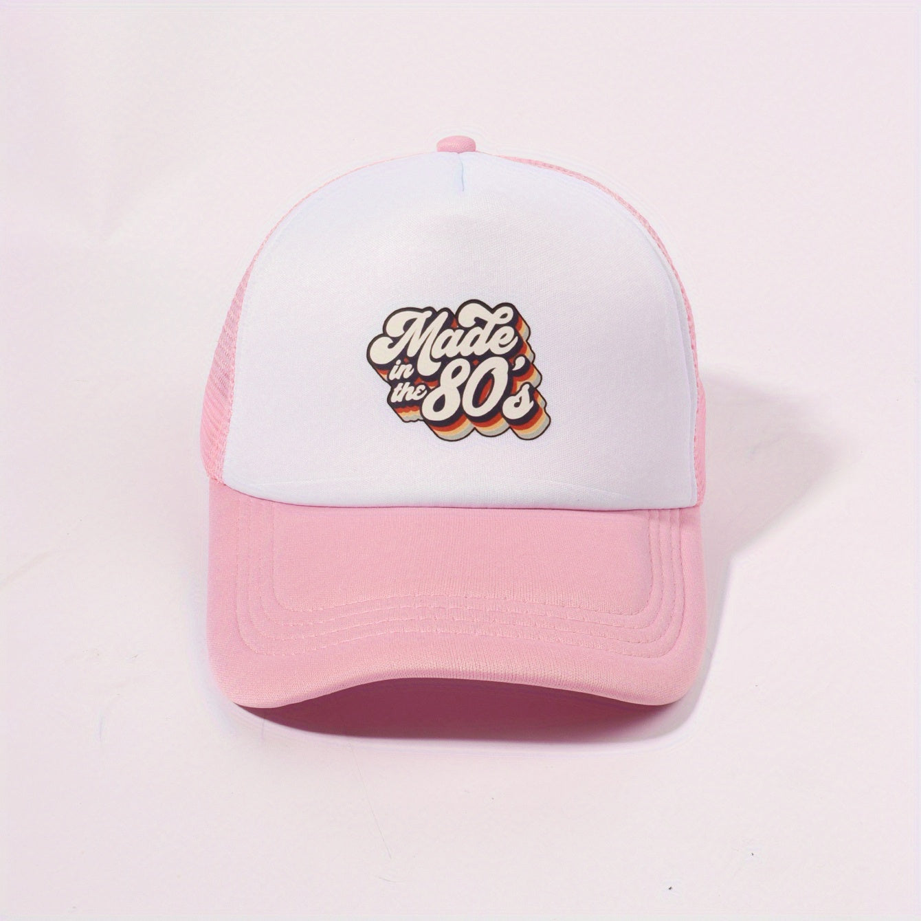 Pink Print Trucker Hat Adjustable Breathable Dad Hats For Women