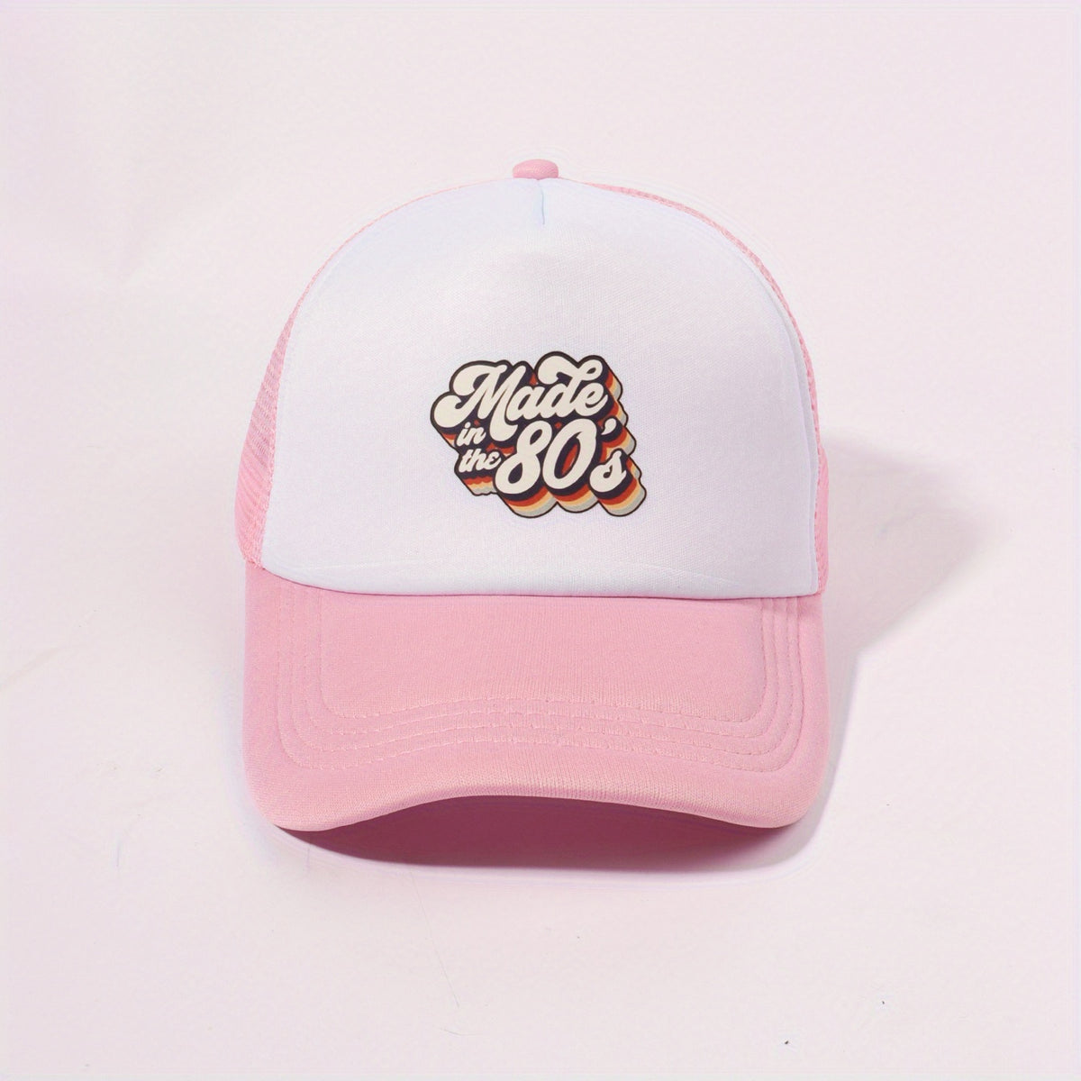 Pink Print Trucker Hat Adjustable Breathable Dad Hats For Women