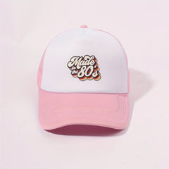 Pink Print Trucker Hat Adjustable Breathable Dad Hats For Women