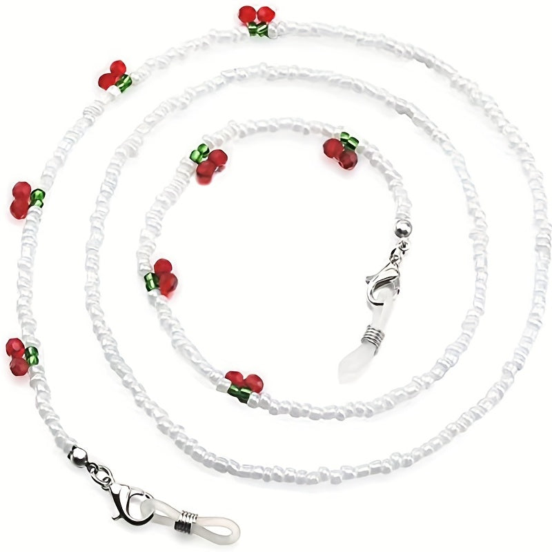 Crystal Cherry Glasses Chain Lanyard Retainer