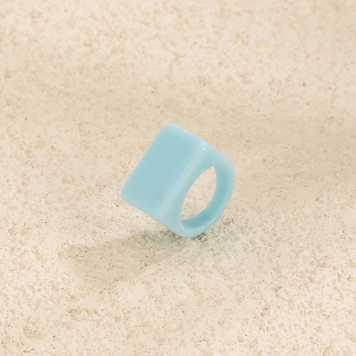 Colorful Square Resin Ring Chunky Stackable Joint Ring