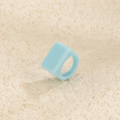 Colorful Square Resin Ring Chunky Stackable Joint Ring