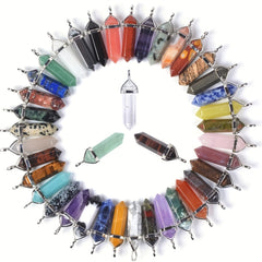 Colorful Chakra Pendant Crystal Pointed Prism Shape Pendants for Jewelry Making