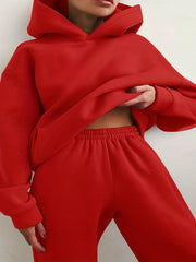 Casual Solid Two piece Set Hoodies & Jog