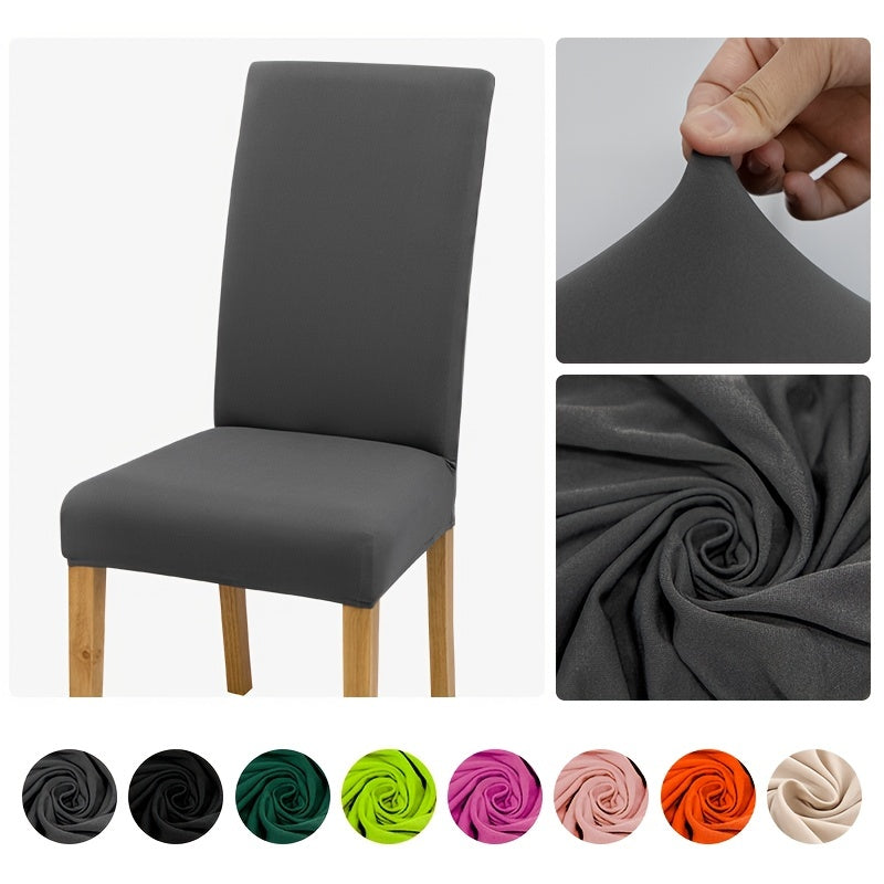 Solid Elastic Chair Slipcover Dining Chair Covers