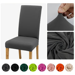 Solid Elastic Chair Slipcover Dining Chair Covers