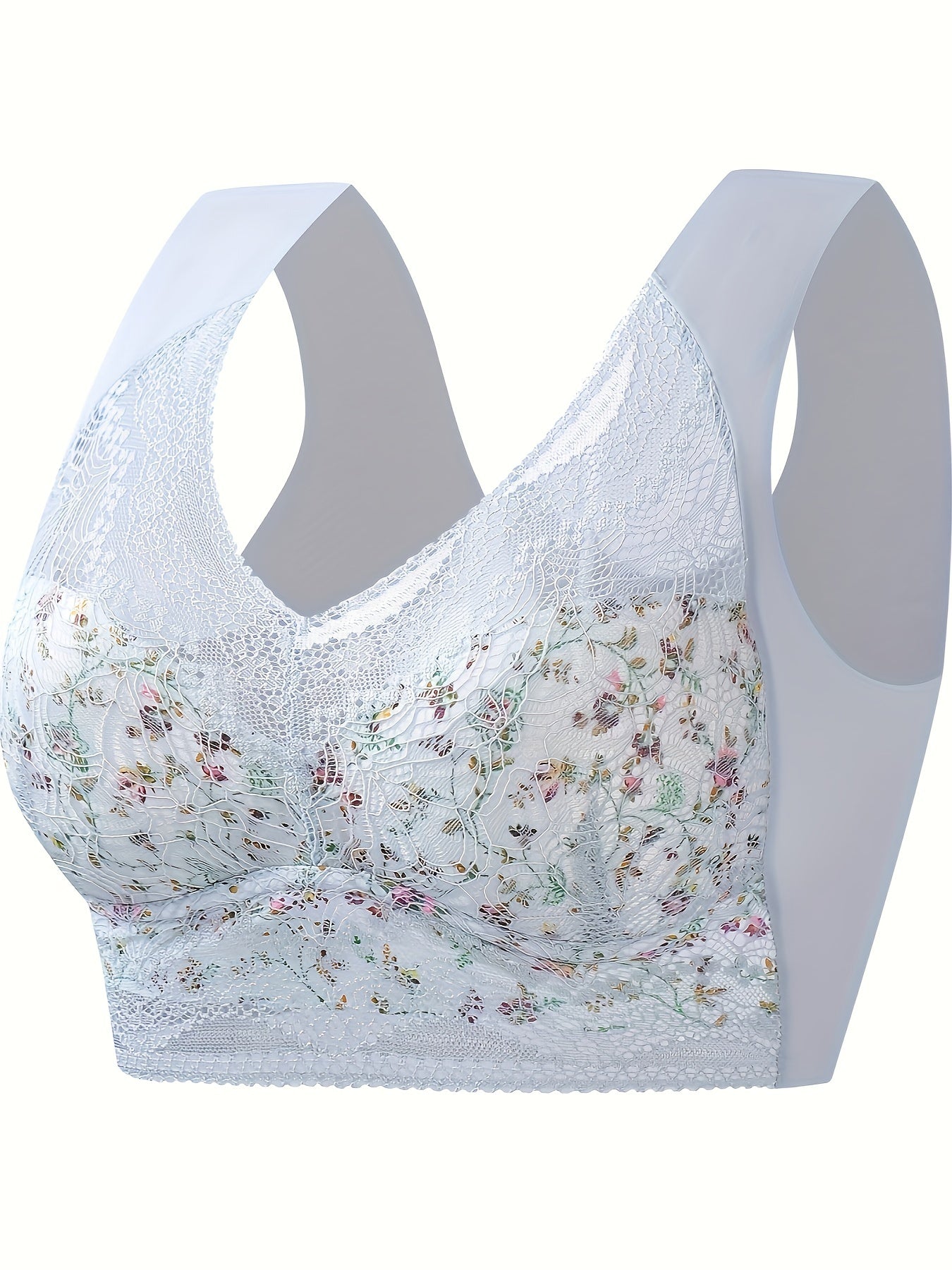 3pcs Lace Wireless Bras Comfy Push Up Seamless Bra Women's Lingerie