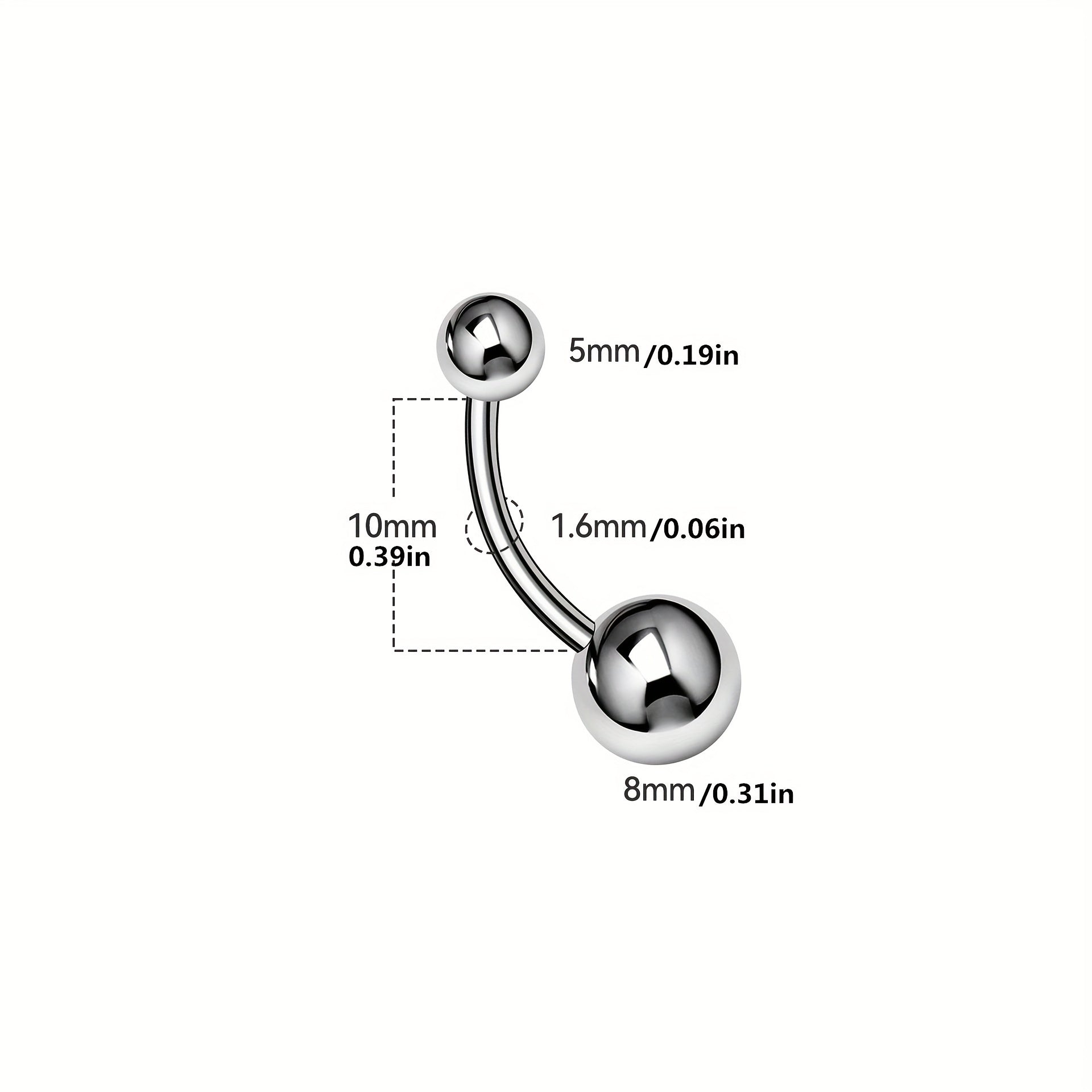 316L Stainless Steel Navel Ring Men's Body Piercing Jewelry
