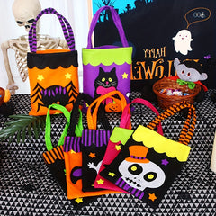 Halloween Print Tote Bag Trick Or Treat Candy Bag Reusable Storage Basket