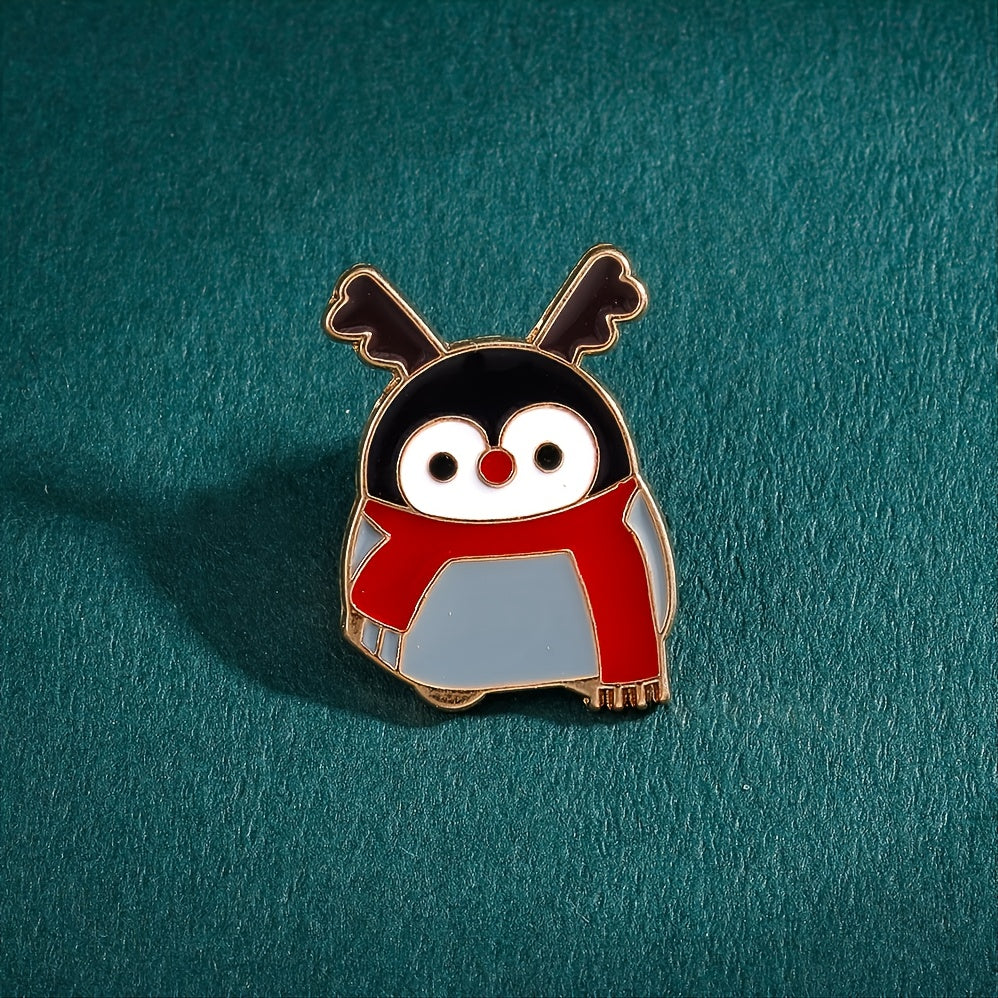 Men's Christmas Pattern Red Alloy Pin