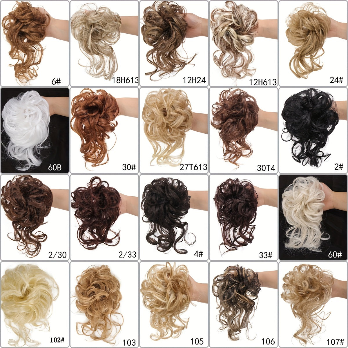 Women's Curly Hair Bun Chignon for Wedding Daily Use