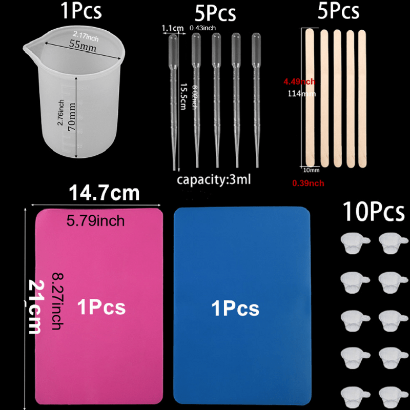 DIY Resin Jewelry Making Kit with Silicone Stir Stick & Disposable Cups