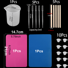 DIY Resin Jewelry Making Kit with Silicone Stir Stick & Disposable Cups