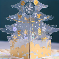 3D Christmas Card Crystal Christmas Tree Holiday Blessing
