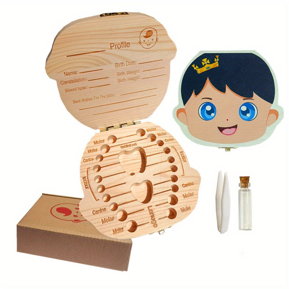 Baby Tooth Box Wooden for Lost Tooth Kids Keepsake Gift Baby Shower