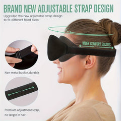 3D Contoured Sleep Eye Mask Soft Blindfold Adjustable Strap