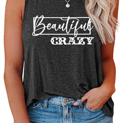  Women's Art Letter Print Tank Top