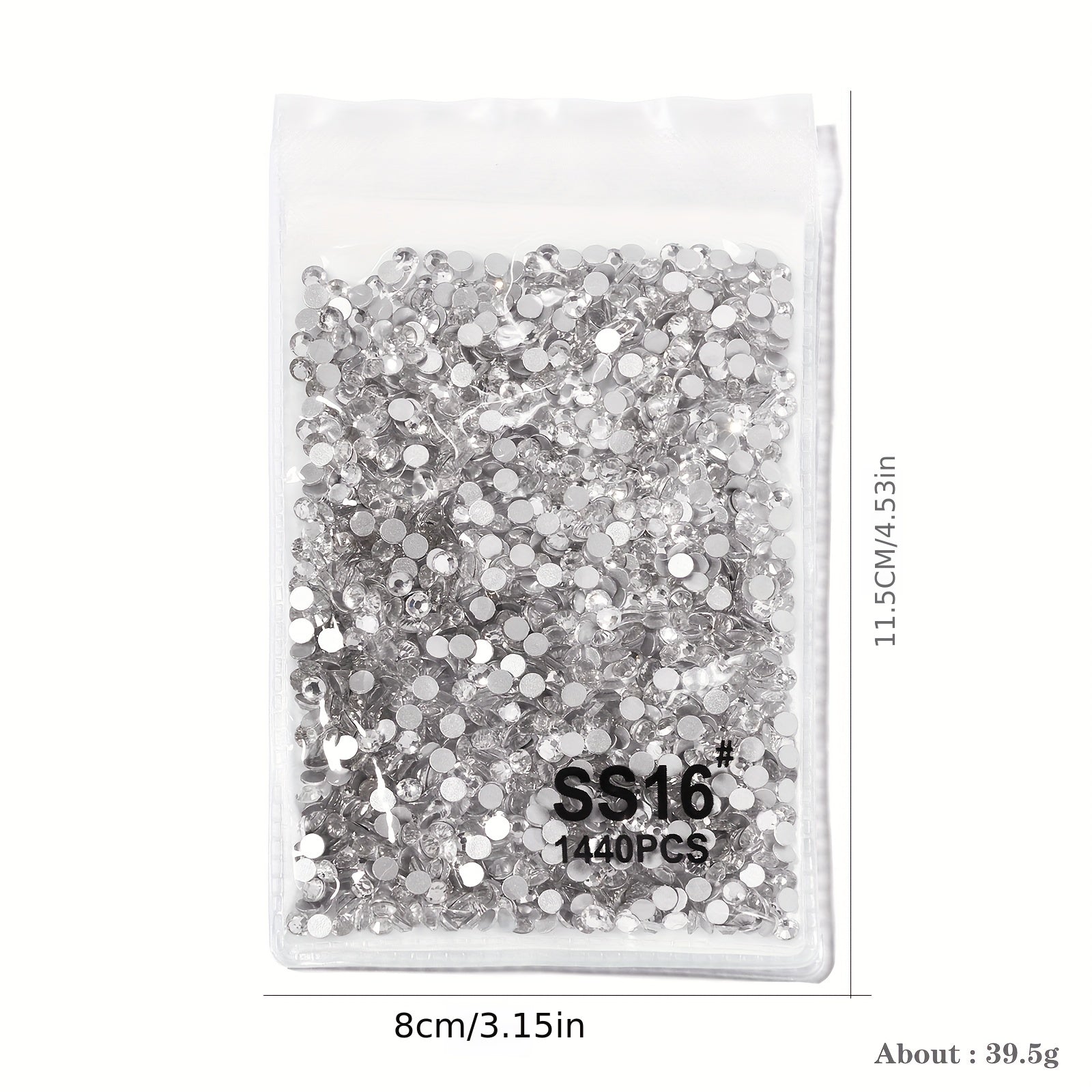1440Pcs Rhinestones Nail Art Round Crystals Strass Glass Nail Charms