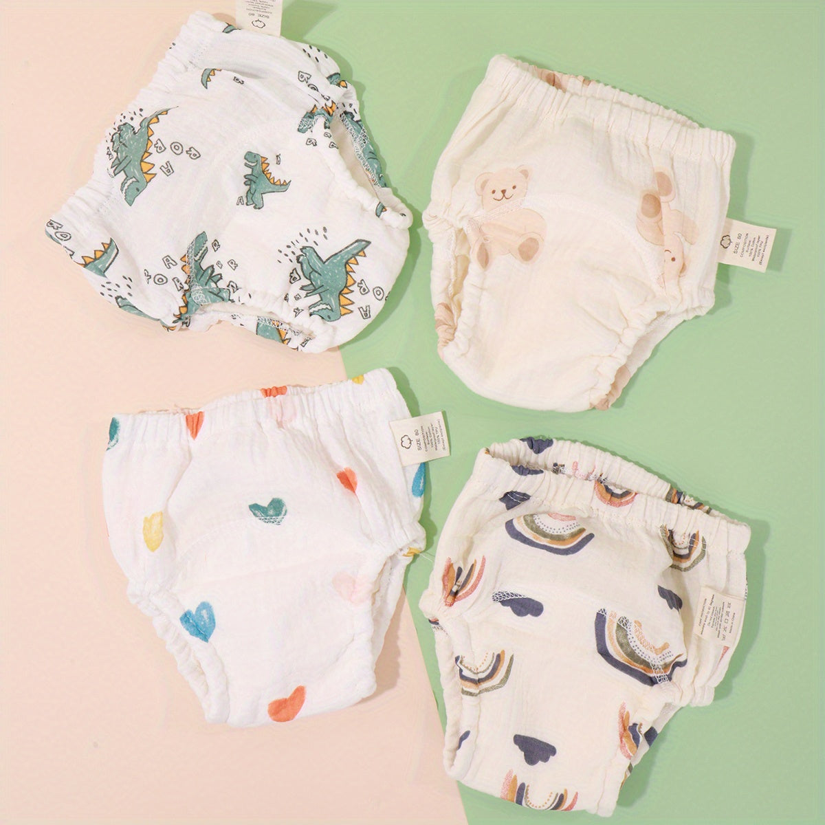 4pcs Baby Fabric Waterproof Diaper Pockets Training Pants