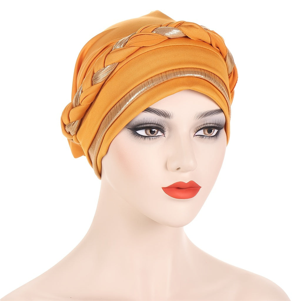 Braided Twist Turban Hat Block Beanies Women's Bandana Outdoor Hijab Hat