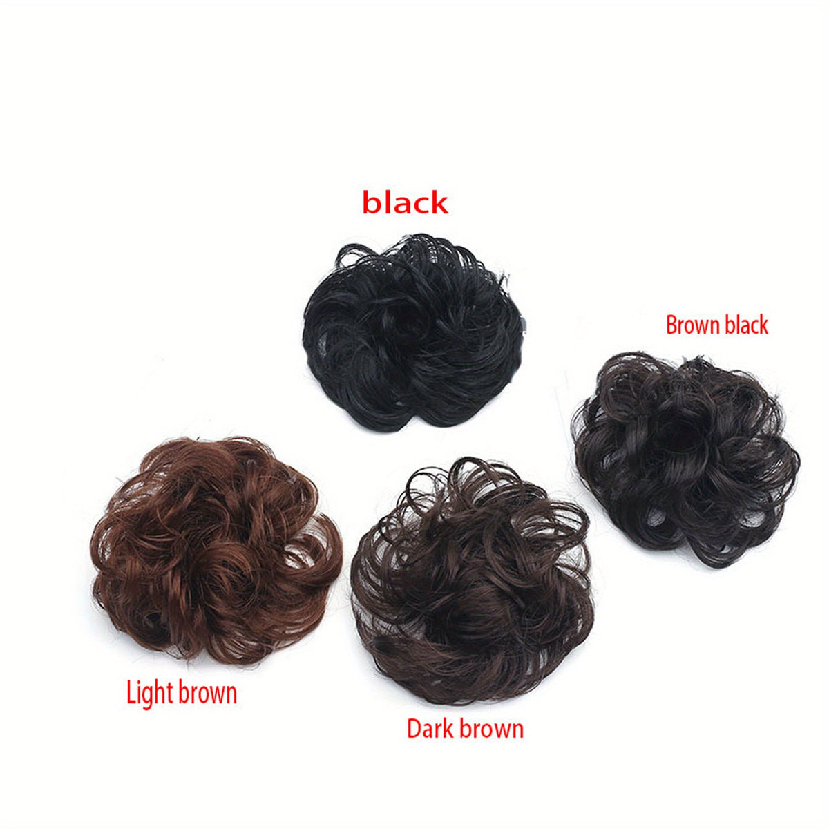4pcs Messy Hair Bun Scrunchies Curly Chignon Hair Accessories for Women