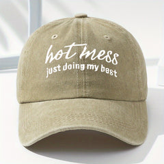 Letter Print Baseball Cap Vintage Peaked Cap