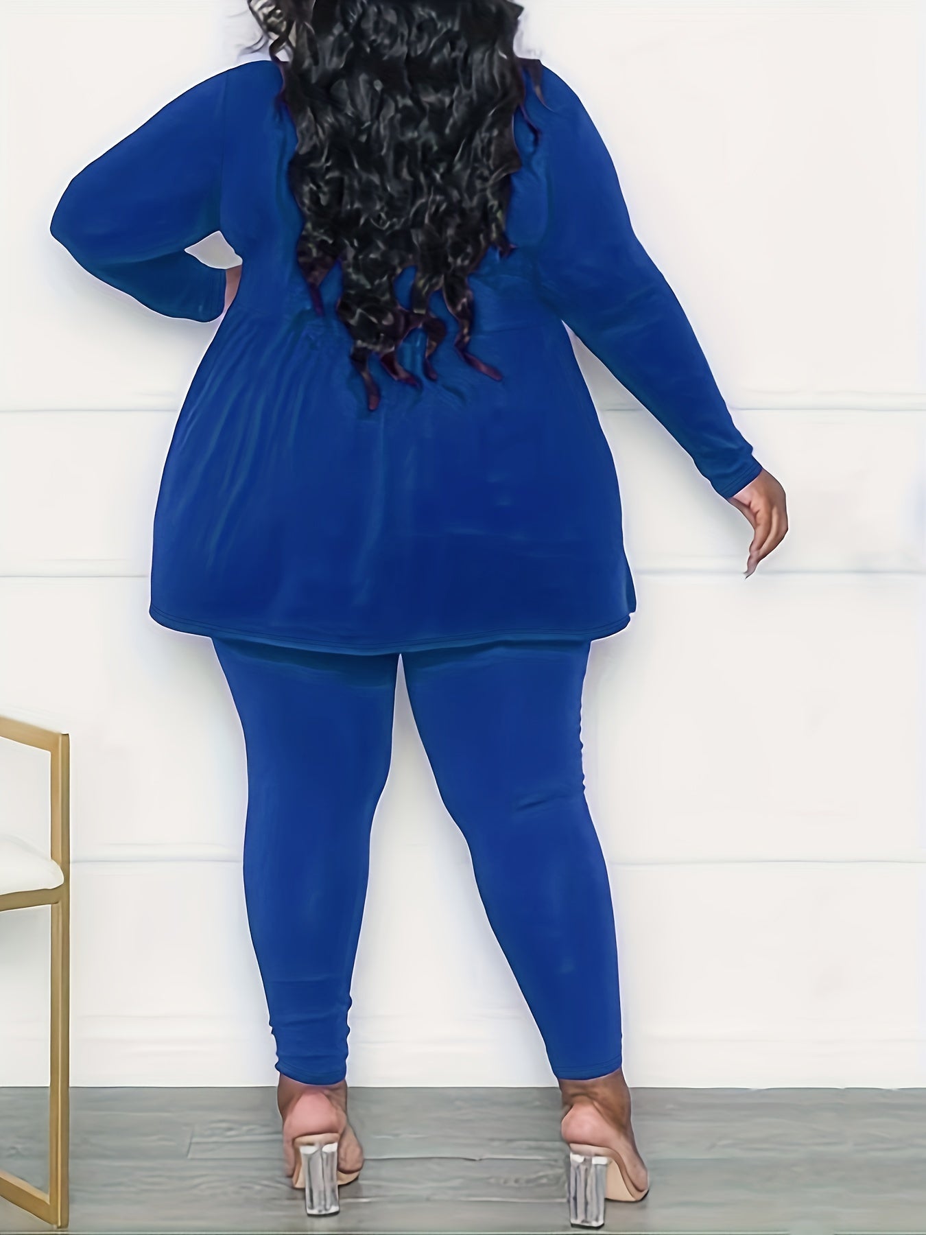  Peplum Top & Leggings 2 Piece Set