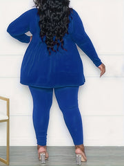  Peplum Top & Leggings 2 Piece Set