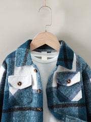 Toddler Boys Plaid Jacket Long Sleeve Button Down Warm Coat Winter Kids Clothes