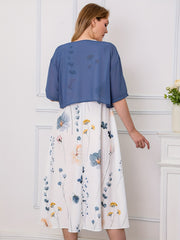  Floral Tank Dress & Cardigan Set