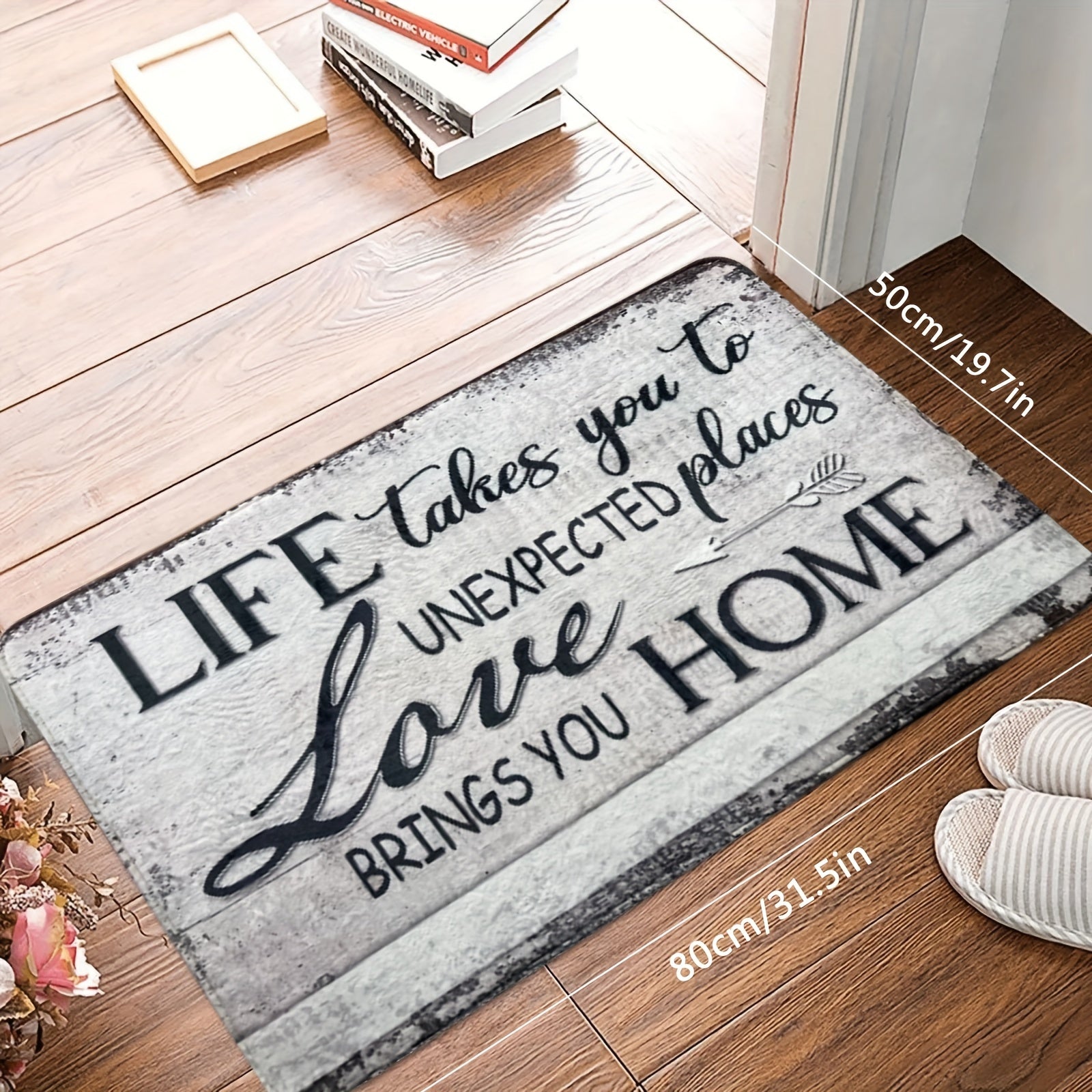 Love At Life & Home Flannel Bath Mat Modern Bathroom Rug