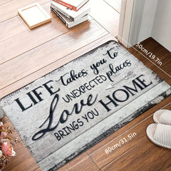 Love At Life & Home Flannel Bath Mat Modern Bathroom Rug