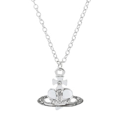 Heart Chain Necklace Rhinestone Pendant Vintage Jewelry