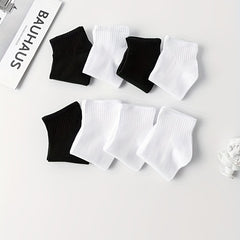 8 Pairs Mixed Short Socks Soft & Comfy Ribbed Women's Stockings